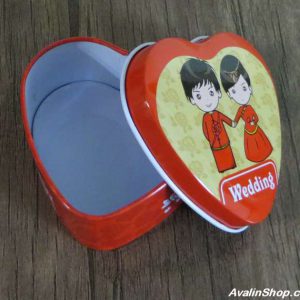جعبه فلزی طرح قلب wedding 