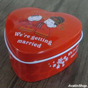 جعبه فلزی طرح قلب Wedding married