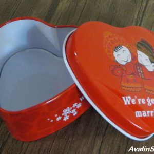 جعبه فلزی طرح قلب Wedding married