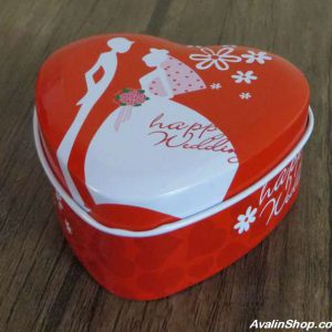 جعبه کادویی فلزی طرح قلب Happy wedding