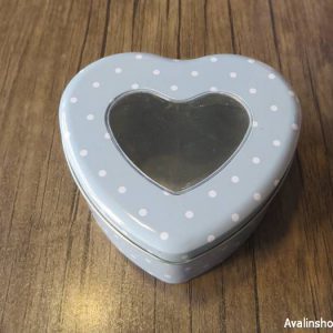 جعبه کادویی فلزی قلب در شیشه ای