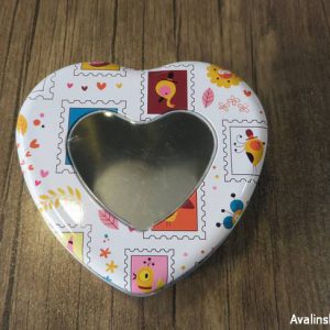 جعبه کادویی فلزی قلب در شیشه ای